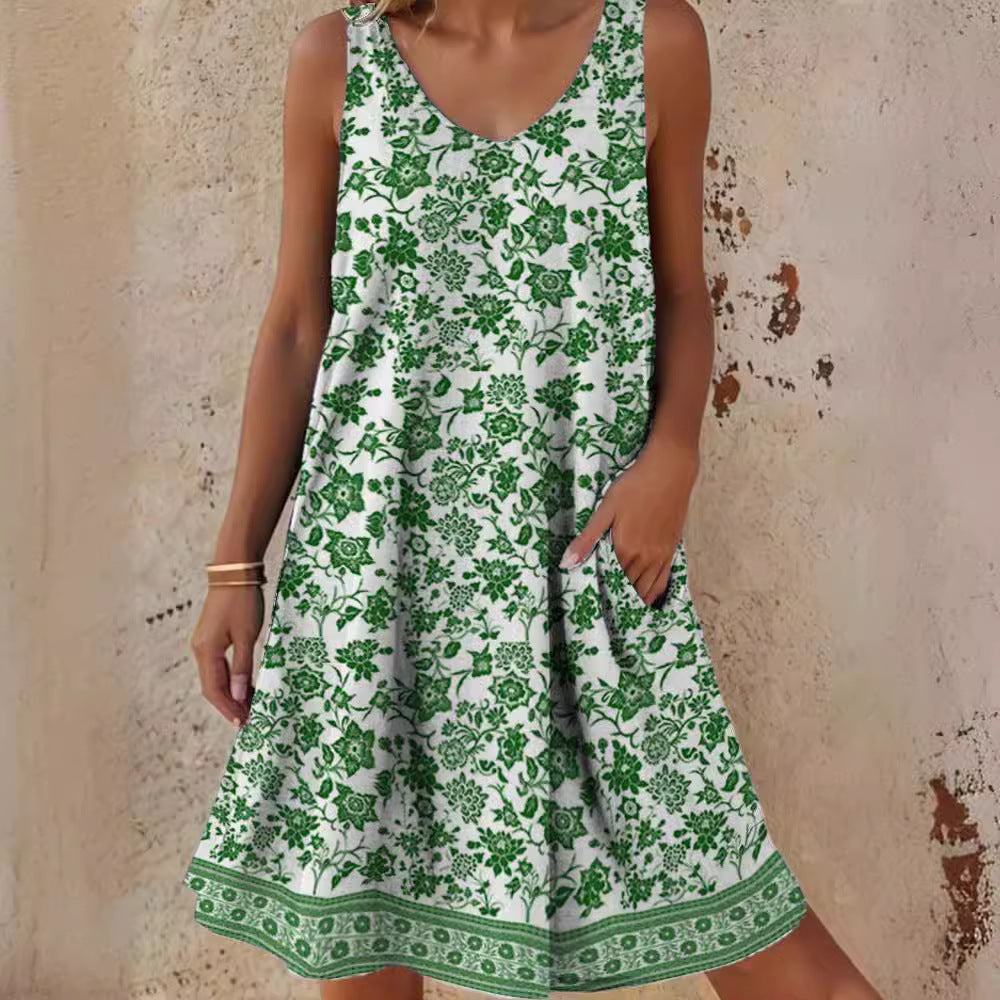 Damen Freizeitkleid mit lässigem Schnitt und floralem Design Drune