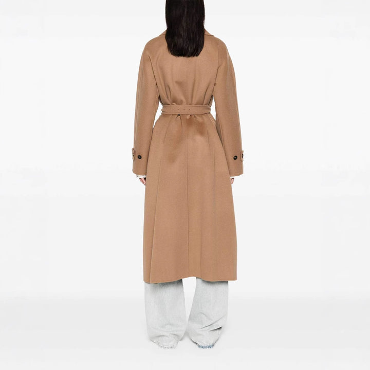 Damen Wickelmantel aus Wollmix mit Taillengürtel und Oversize-Schulter Drune