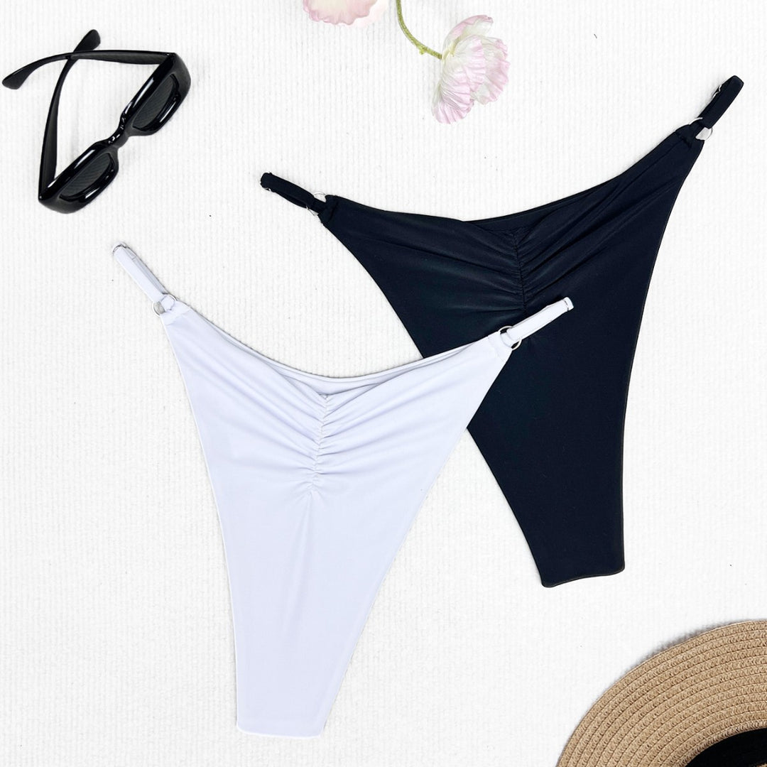 Damen Bikini-Höschen mit raffinierten Raffungselementen und hohem Beinausschnitt Drune