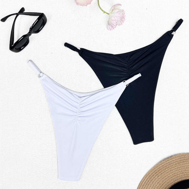 Damen Bikini-Höschen mit raffinierten Raffungselementen und hohem Beinausschnitt Drune