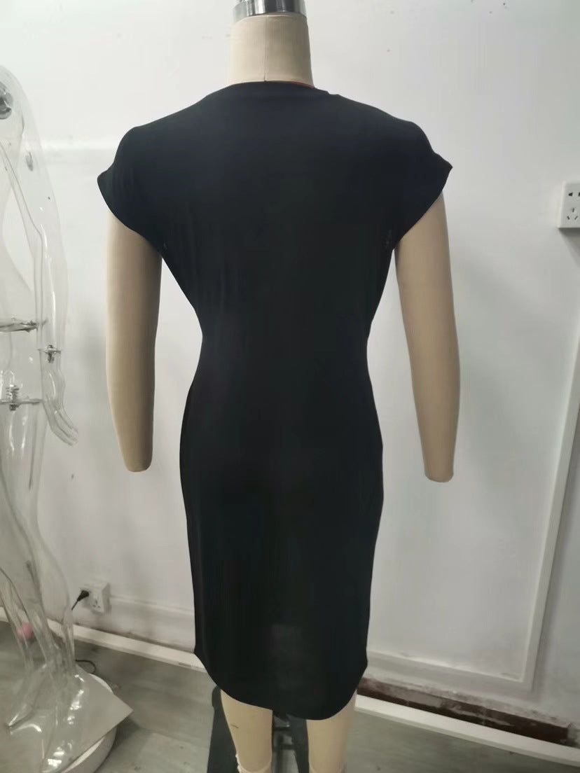 Damen elegantes Wickelkleid mit figurbetontem Design und feinem Jersey-Material Drune