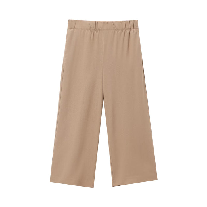 Damen Weite Culotte-Hose mit elastischem Bund und geradem Bein Drune