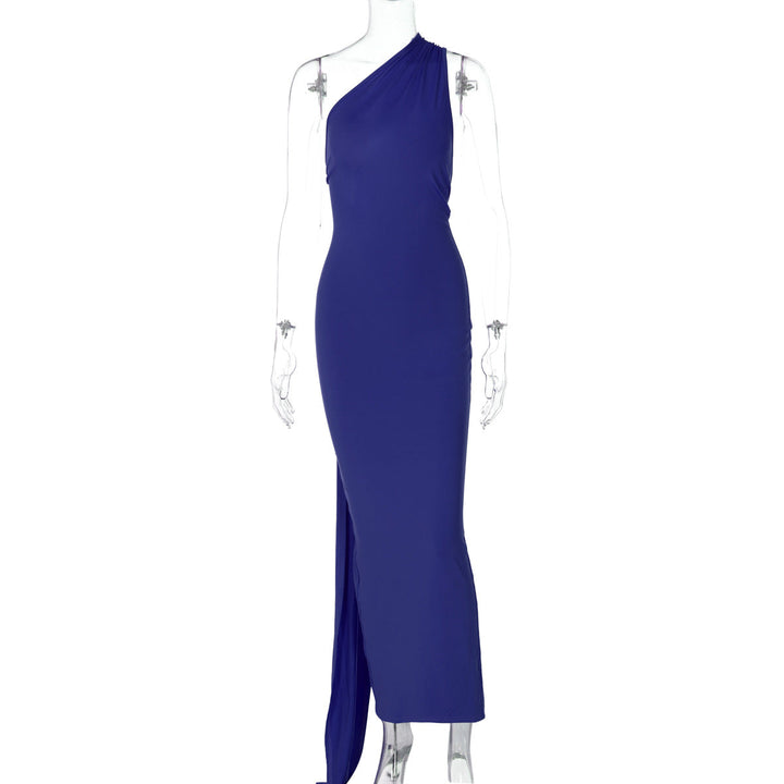 Damen Elegantes One-Shoulder Abendkleid Drune