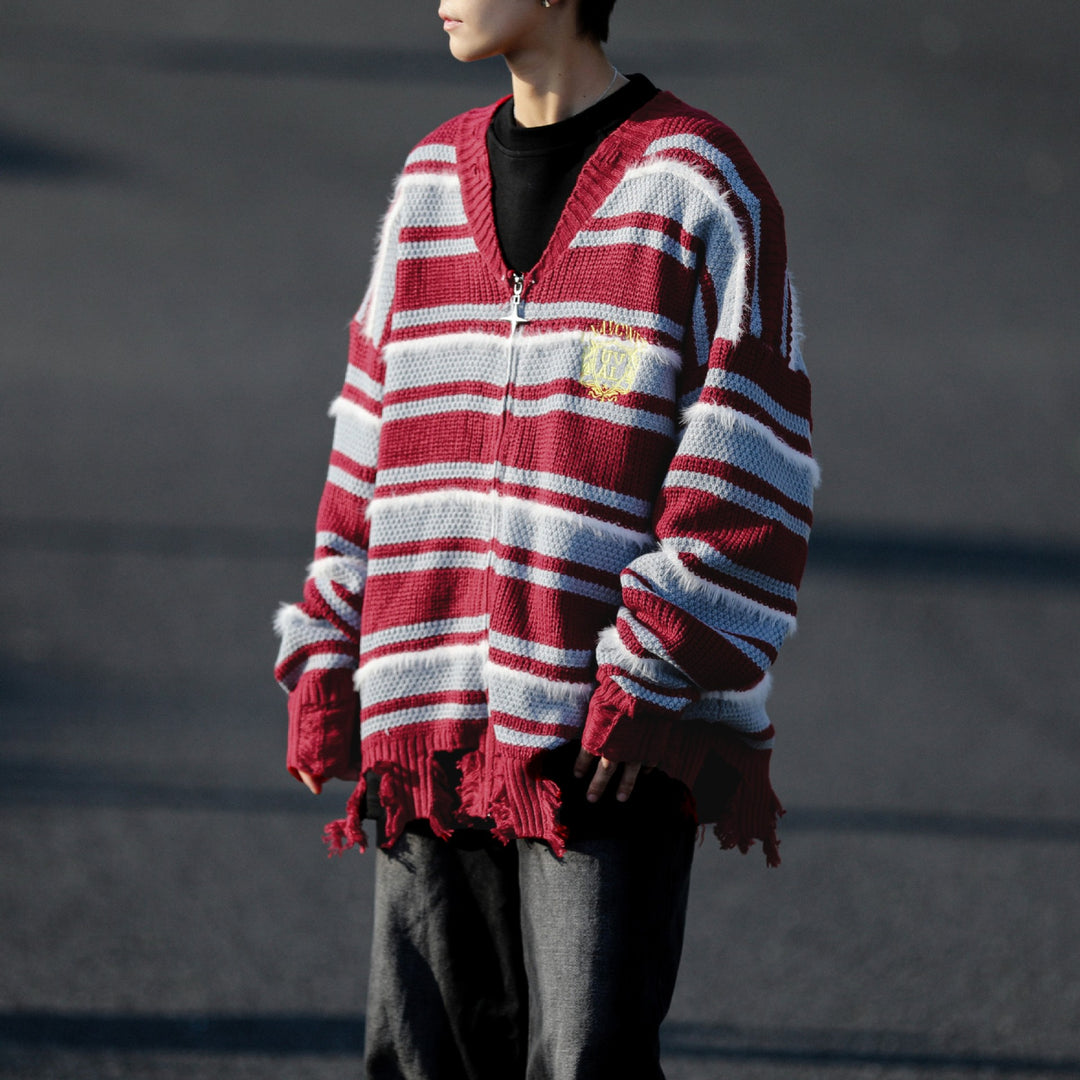 Damen Lässiger Strickpullover mit Reißverschluss Drune