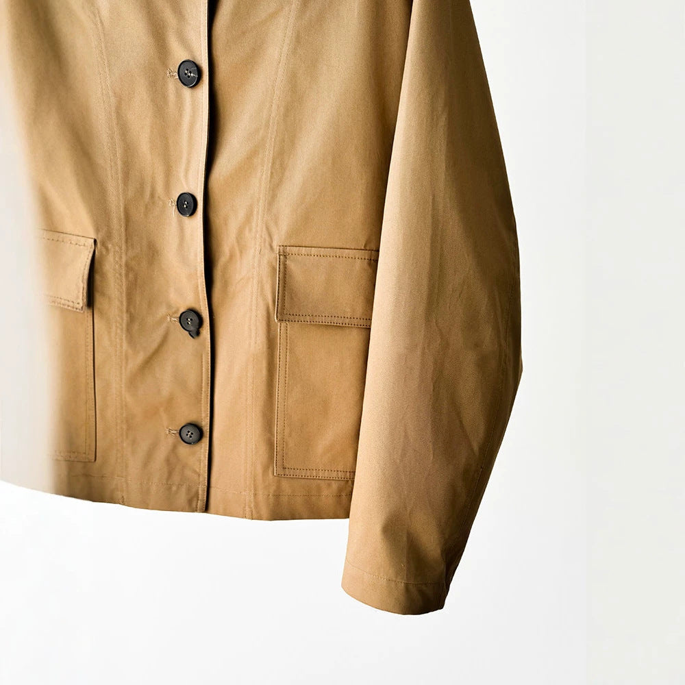 Damen Trendige Übergangsjacke mit hohem Kragen Drune