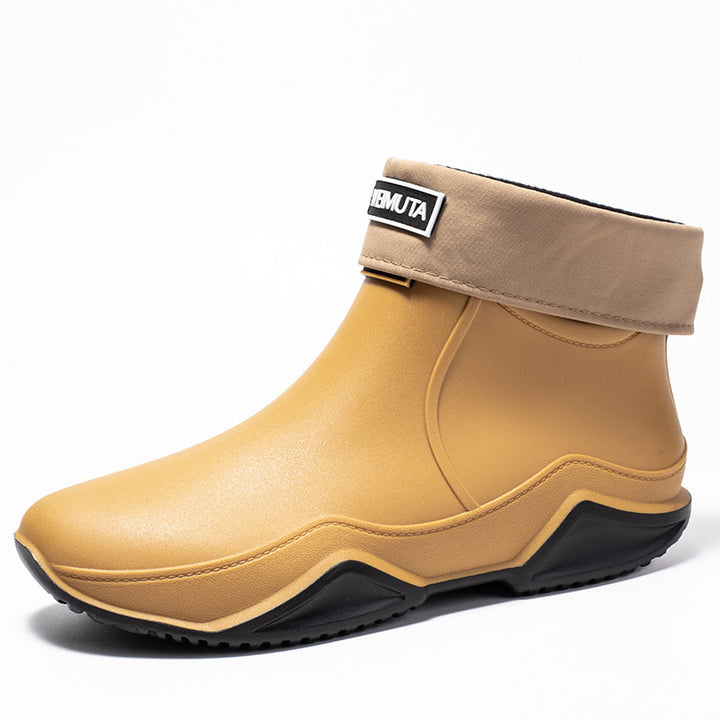 Damen wasserdichte Kurzstiefel mit faltbarem Manschettenkragen Drune