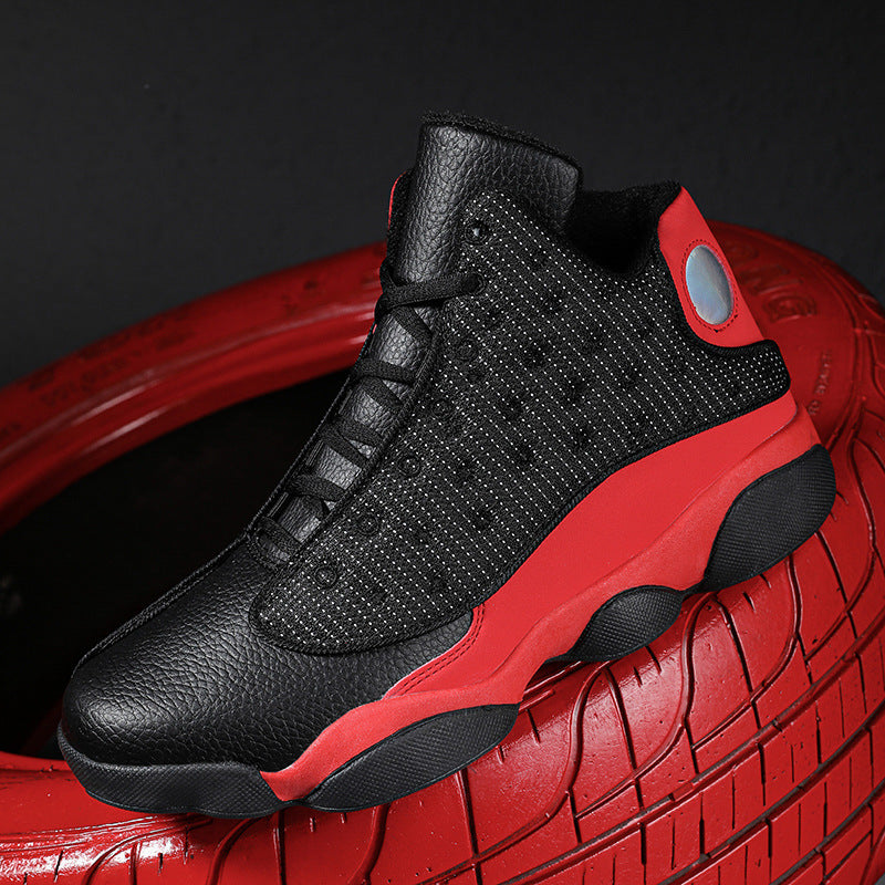 Herren atmungsaktiver High-Top Basketball Sneaker mit Dämpfung und rutschfester Gummisohle Drune