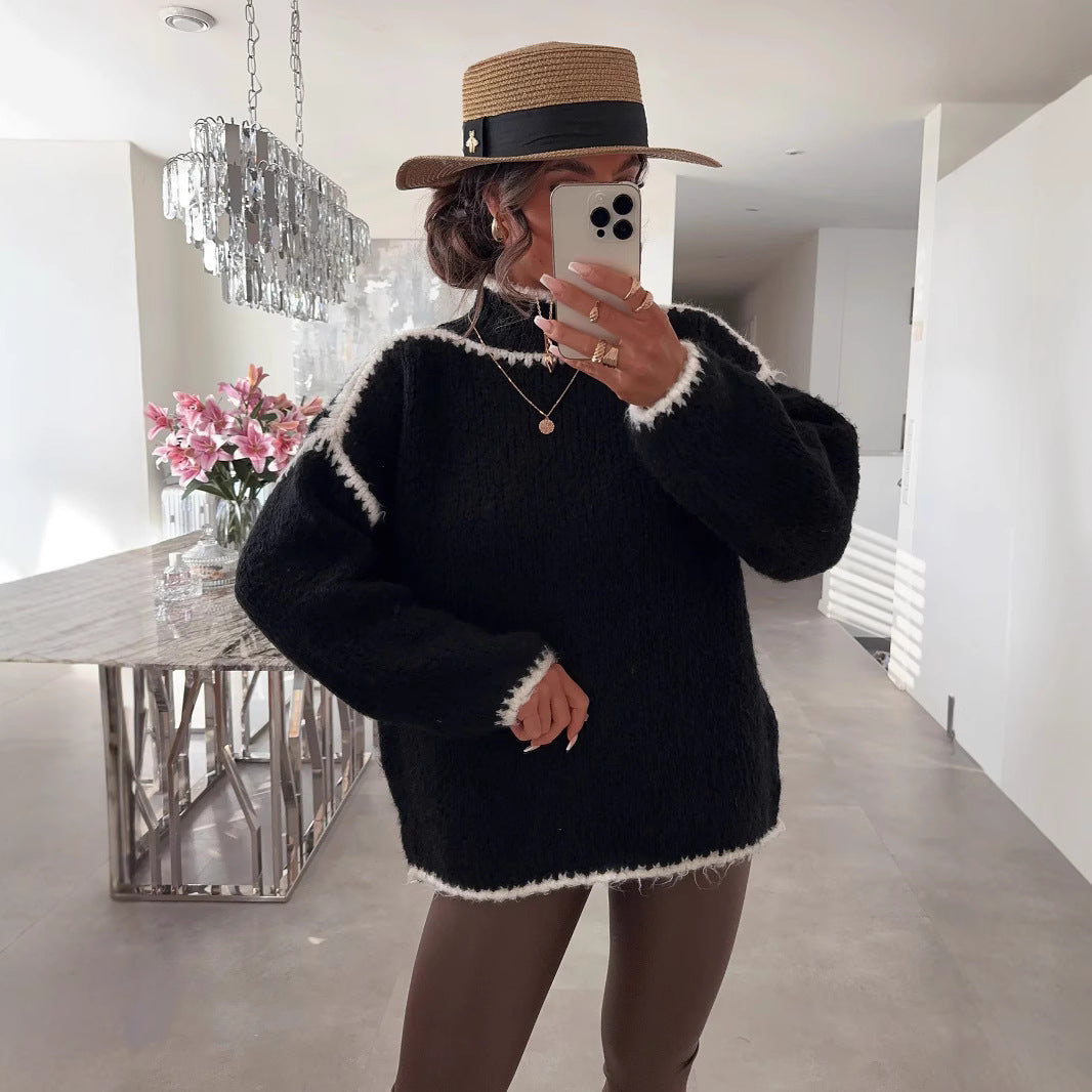 Damen Grobstrickpullover Drune