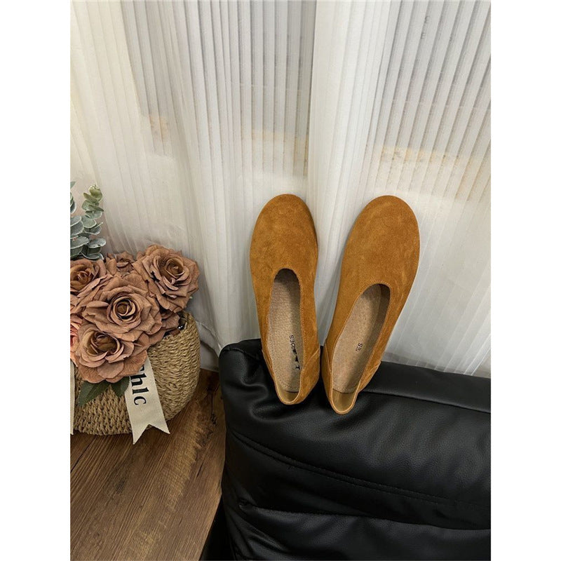 Damen elegante Slipper aus weichem Veloursleder Drune