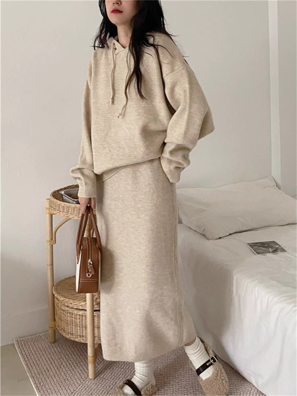 Damen Hoodie-Kleid mit elegantem Schnitt und praktischen Taschen Drune