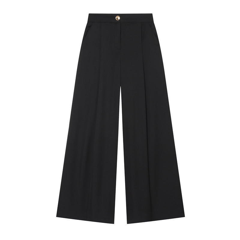 Damen Weitgeschnittene Palazzo-Hose mit hoher Taille und Bügelfalte Drune