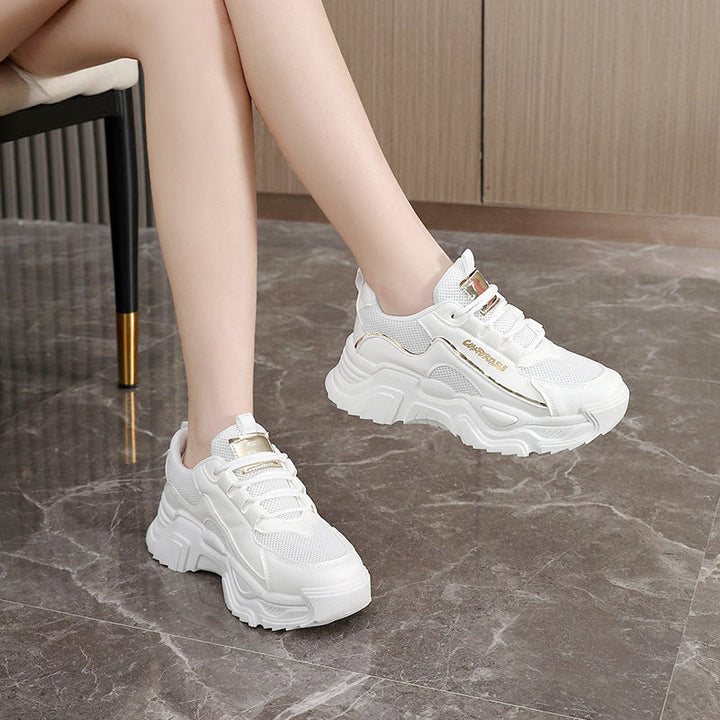 Damen Sportliche Sneakers mit modischer Metallic-Applikation und strukturierter Oberfläche Drune