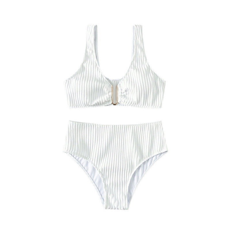 Damen Hochgeschnittener Bikini mit dekorativem Clip Drune