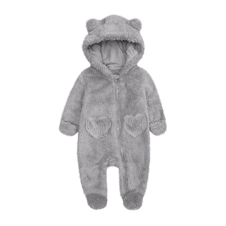 Unisex Fleeceoverall mit Kapuze und Herzaugen Drune