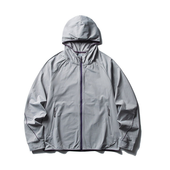 Damen Leichte Ripstop-Outdoor-Kapuzenjacke mit Raglanärmeln und Reißverschlusstaschen Drune