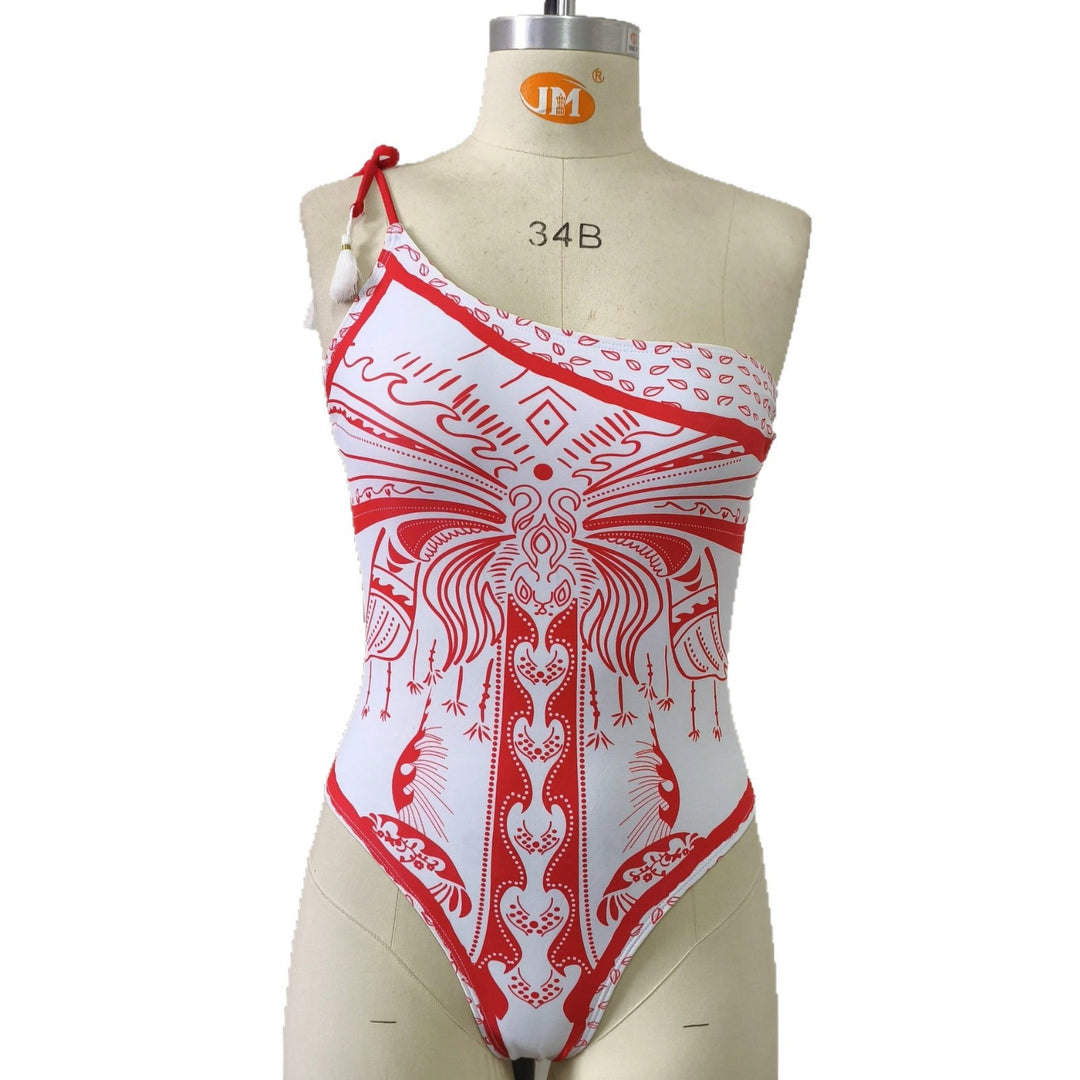 Damen Einseitiger Badeanzug mit verspieltem Design Drune