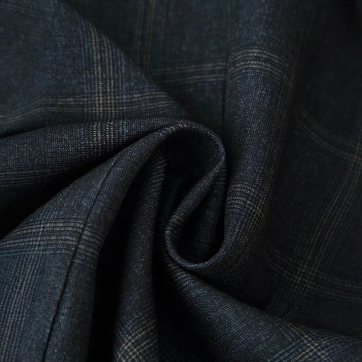 Damen Gerade geschnittener Glencheck-Blazer mit Stehkragen und Pattentaschen Drune