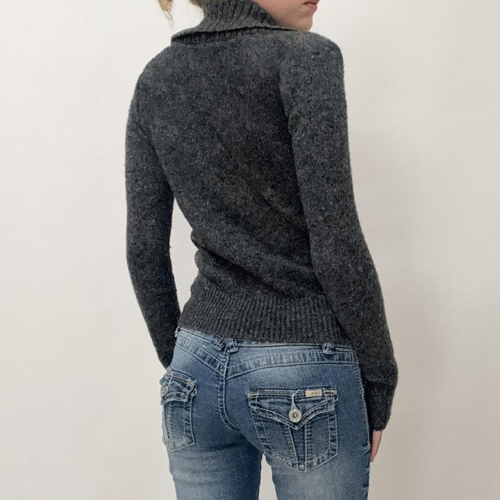 Damen nan kurze Strickjacke mit Schalkragen, Zierknopfleiste und kontrastierenden Taschenpaspeln Drune