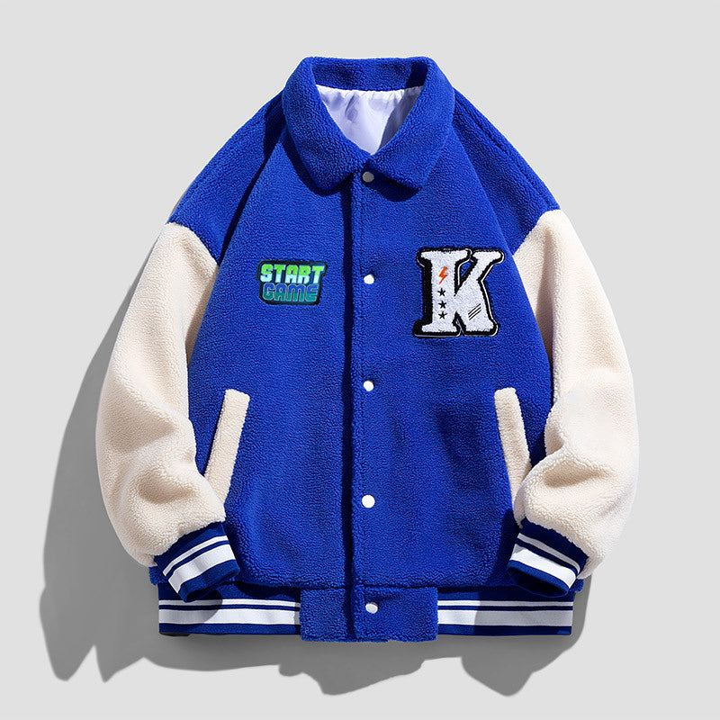 Unisex modische Collegejacke mit gesticktem Logo Drune