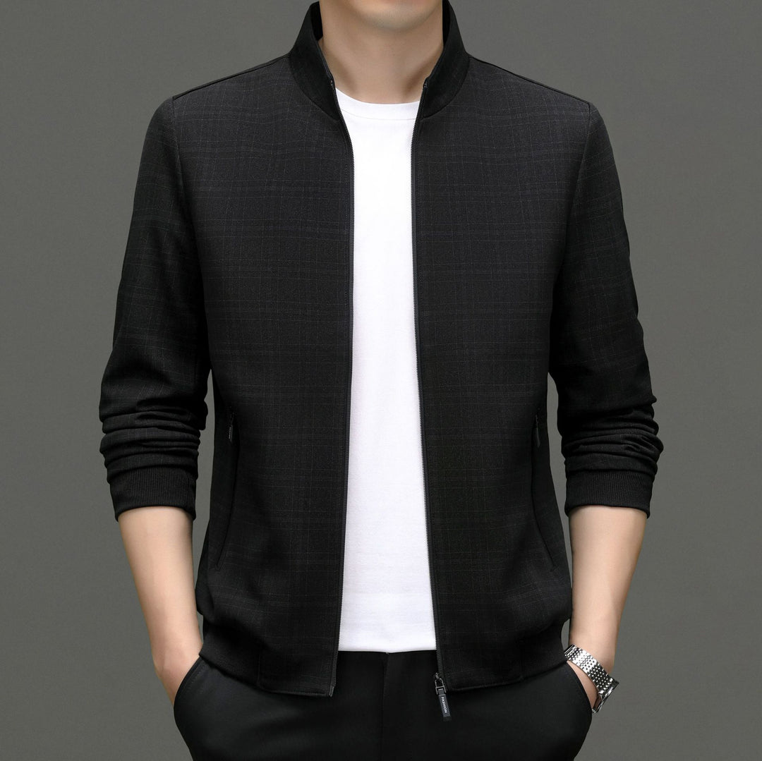 Herren elegante Sweatjacke mit modernem Stehkragen und praktischen Reißverschlusstaschen Drune