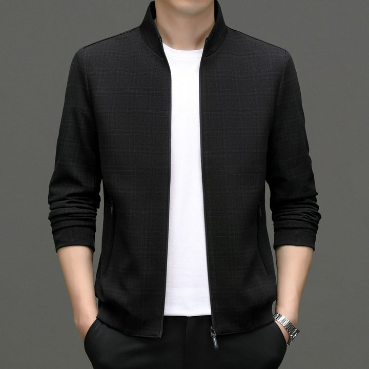 Herren elegante Sweatjacke mit modernem Stehkragen und praktischen Reißverschlusstaschen Drune