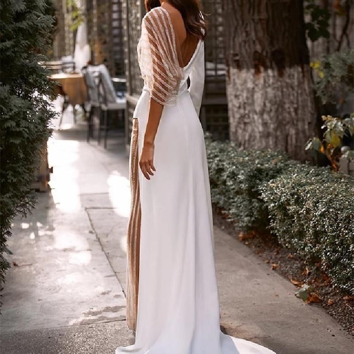 Damen Eleganter Jumpsuit mit asymmetrischem Schnitt und funkelnden Akzenten Drune