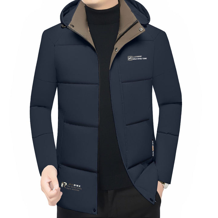 Herren Wattierte Stehkragenjacke mit wasserabweisender Oberfläche und Reißverschlusstaschen Drune