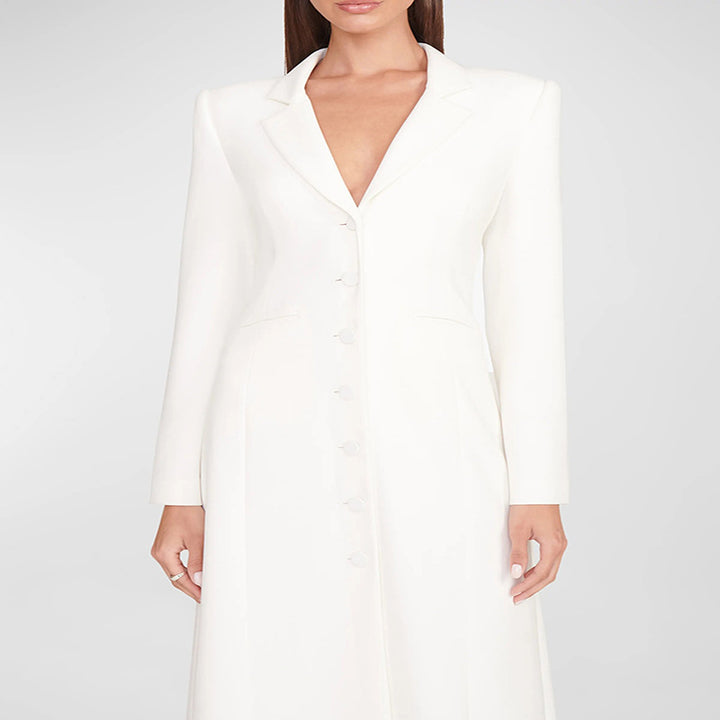 Damen Abendliches Maxikleid‑Blazer mit schlanker Silhouette, Korsettnaht und elegantem Frontschlitz Drune