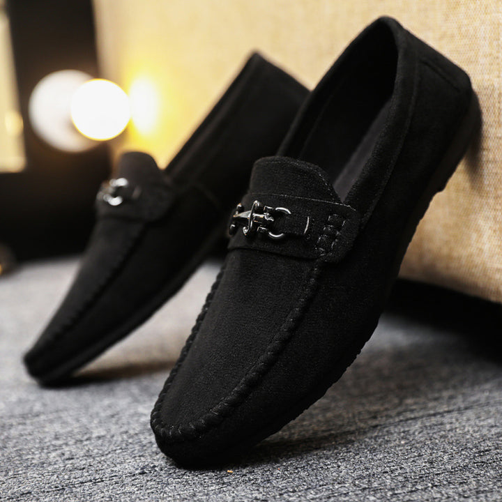 Herren Mokassins mit eleganter Schnallenapplikation und hochwertigem Wildleder Drune