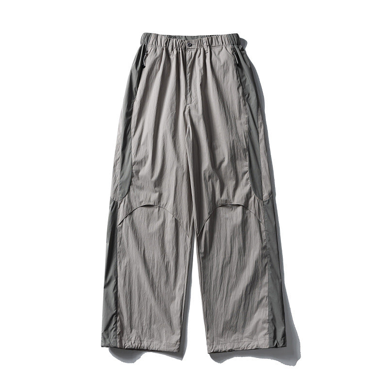 Herren Weite technische Nylon-Cargohose mit elastischem Bund und Paneel-Details Drune