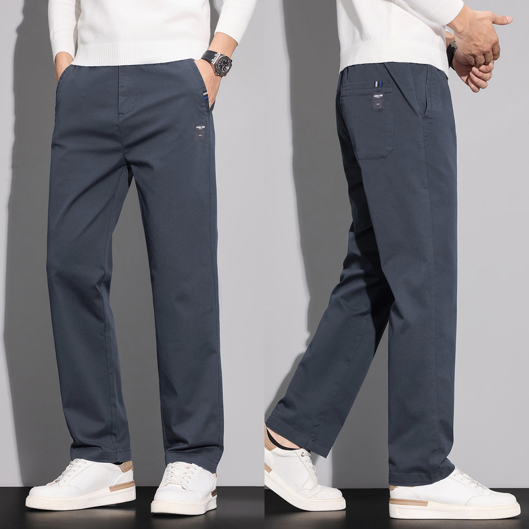 Herren Baumwoll-Chino mit geradem Schnitt und aufgesetzten Gesäßtaschen Drune