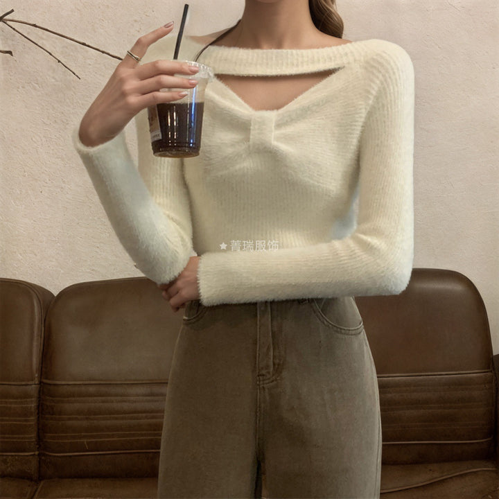 Damen Elegantes Strickoberteil mit modischem Cut-Out Drune