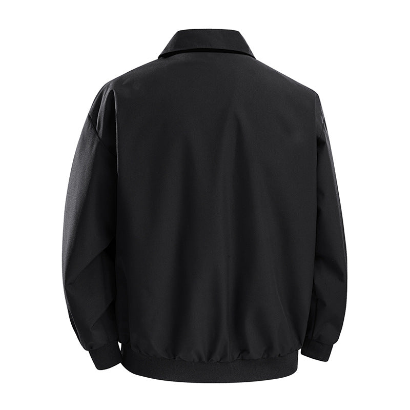 Herren Oversize-Utility-Coachjacke mit Reißverschluss, Druckknopfleiste und elastischen Bündchen Drune