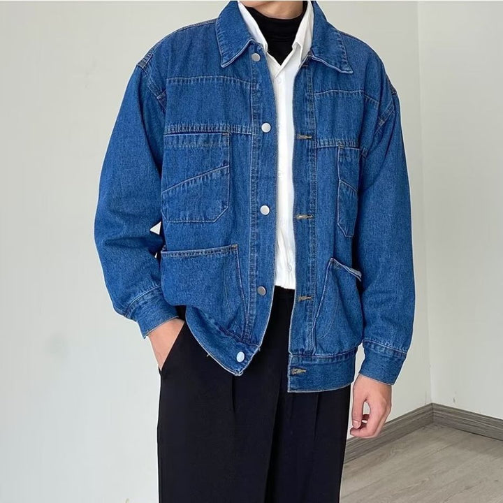 Herren Denim-Überjacke mit praktischen Taschen und klassischem Schnitt Drune