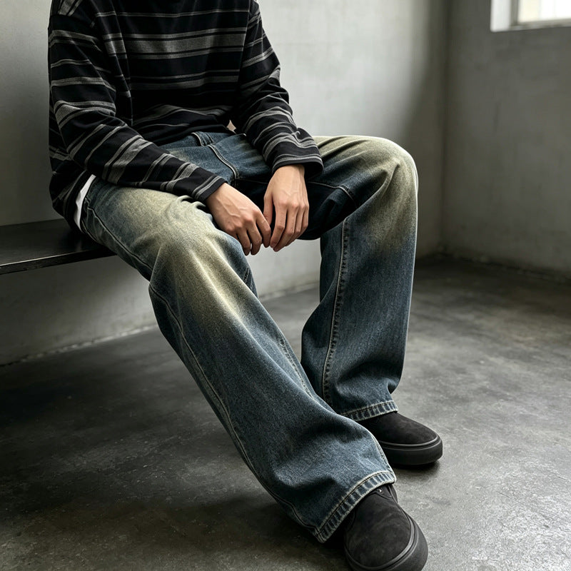 Herren Bequeme Schnitt Jeans im Used-Look Drune