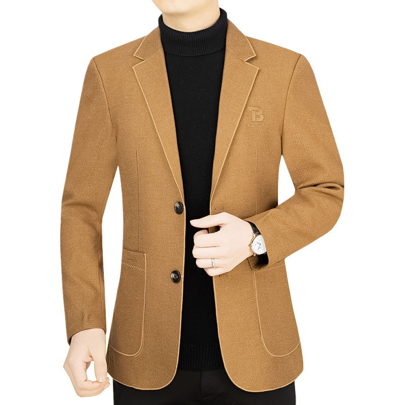Herren Slim-Fit Sakko aus leichtem MischgewDrunee mit Struktur Drune