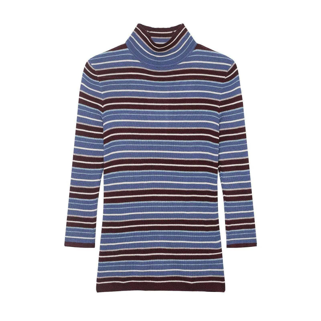 Damen Rollkragenpullover mit modischer Streifenoptik Drune