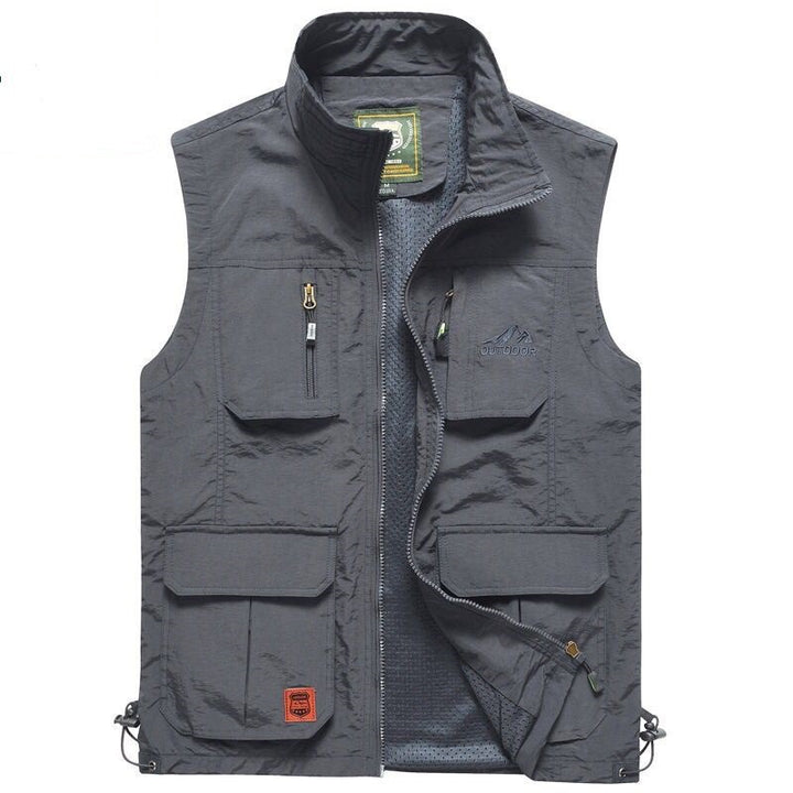 Herren Multifunktionale Outdoor-Utilityweste mit Mesh‑Futter und Mehrfachtaschen Drune