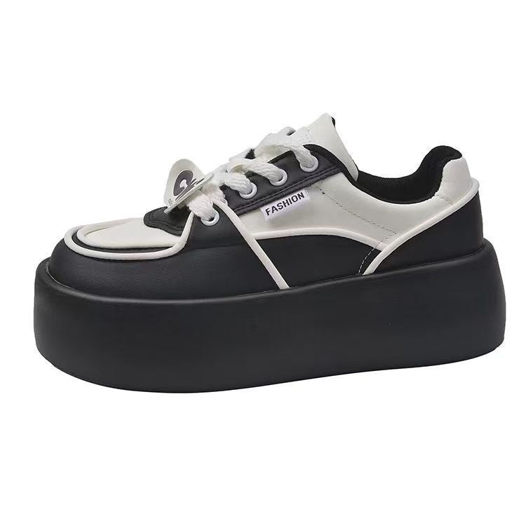 Damen modische Plateau Sneakers mit eleganten Ziernähten und dämpfender Sohle Drune