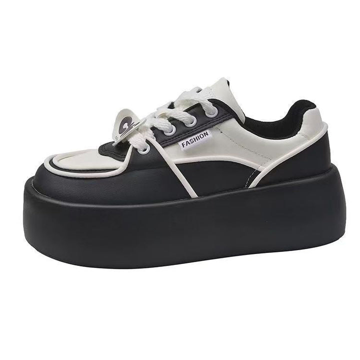 Damen modische Plateau Sneakers mit eleganten Ziernähten und dämpfender Sohle Drune
