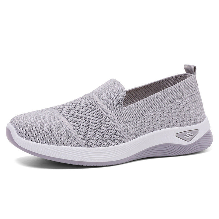 Damen Leichte Slip-On Freizeitschuhe mit atmungsaktiver Strickoberfläche Drune