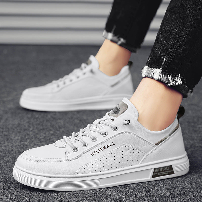 Herren niedrig geschnittener Sneaker mit perforierter Seitenwand, Metallösen und gedämpfter Plateausohle Drune