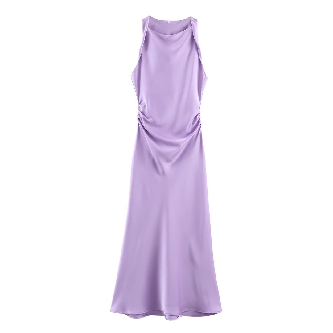Damen elegantes Sommerkleid mit fließendem Schnitt und charmanten Rüschendetails Drune
