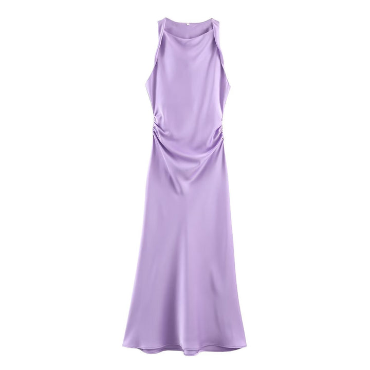 Damen elegantes Sommerkleid mit fließendem Schnitt und charmanten Rüschendetails Drune