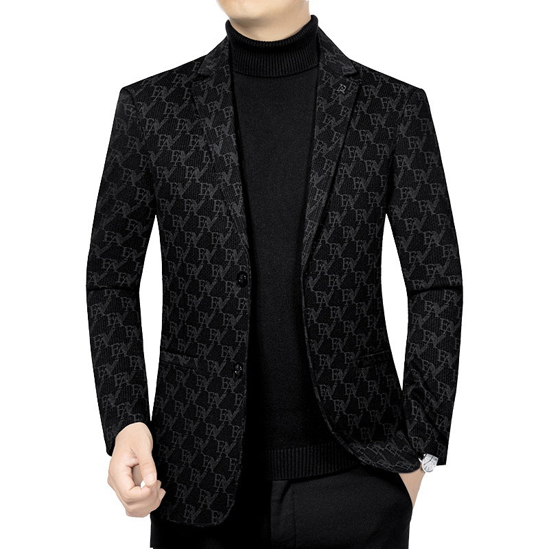 Herren Modernes Einreihiges City-Blazer mit aufgesetzten Taschen und leichter Halbfütterung Drune