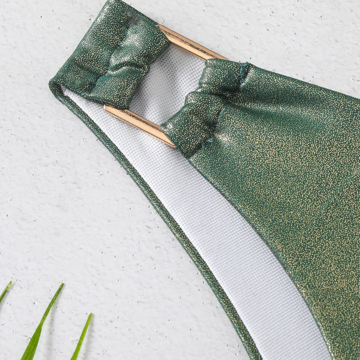 Damen Glänzender zwei-teiliger Bikini mit eleganter Verzierung Drune