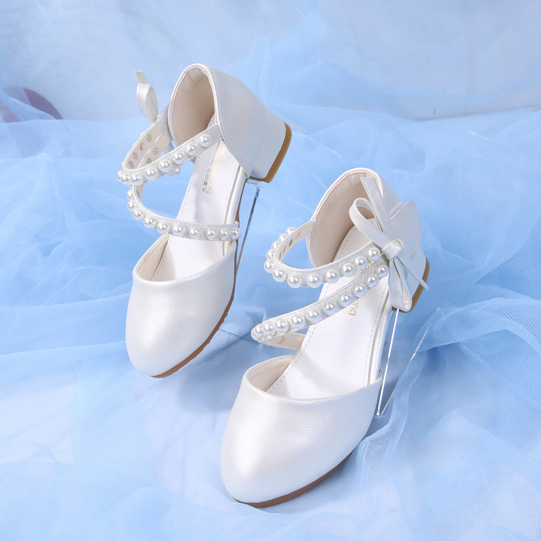 Damen elegante Ballerinas mit Perlenverzierung Drune