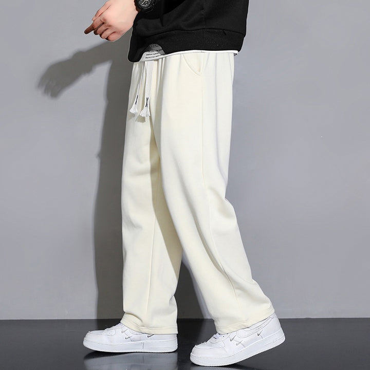 Herren Relaxed-Fit Jogginghose aus French-Terry mit weitem Bein und Tunnelzug Drune
