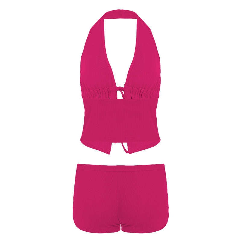 Damen Bikini-Set mit verstellbarem Oberteil und lässigen Shorts Drune