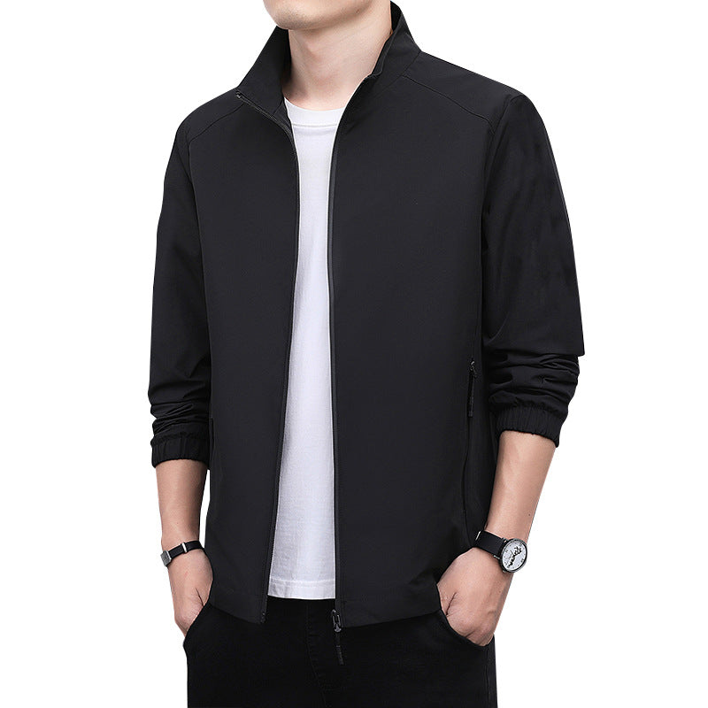 Herren Leichte Softshelljacke mit Stehkragen, durchgehendem Reißverschluss und elastischen Bündchen Drune